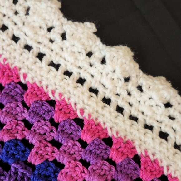 Handmade Crochet Flamenco Baby Blanket - Picture 2 of 7